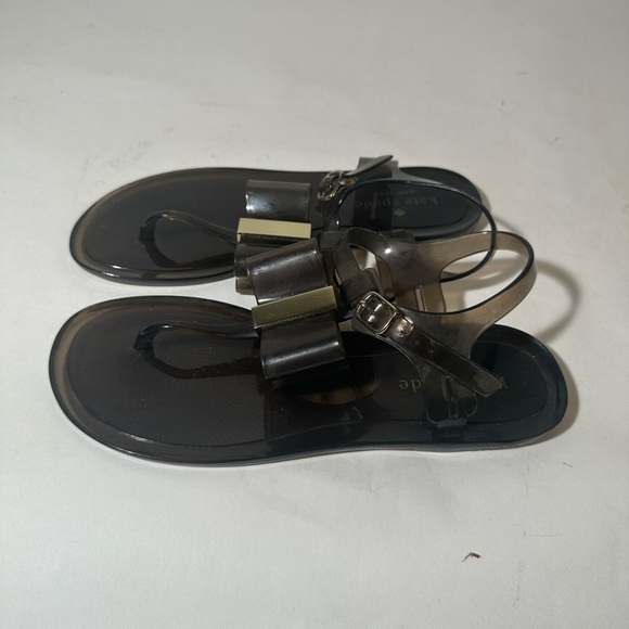 Kate Spade Jelly Bow Stylish Black Sandals - Picture 6 of 9